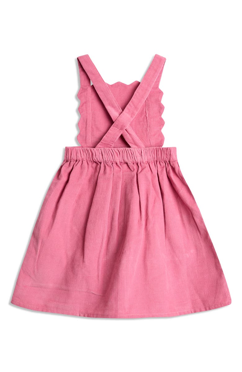 JOJO MAMAN BEBE Embroidered Cotton Shirt & Corduroy Pinafore Dress Set, Alternate, color, Rose
