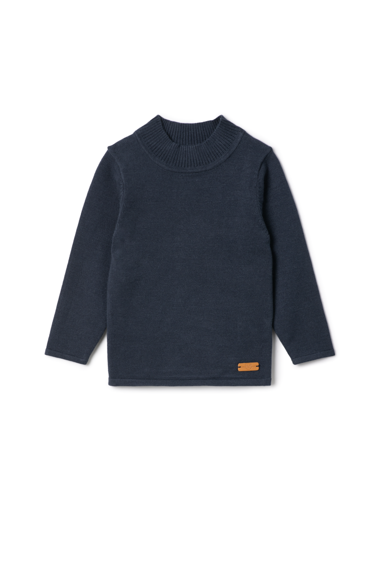Jersey Mock Neck Knit Top, Main, color, Ink