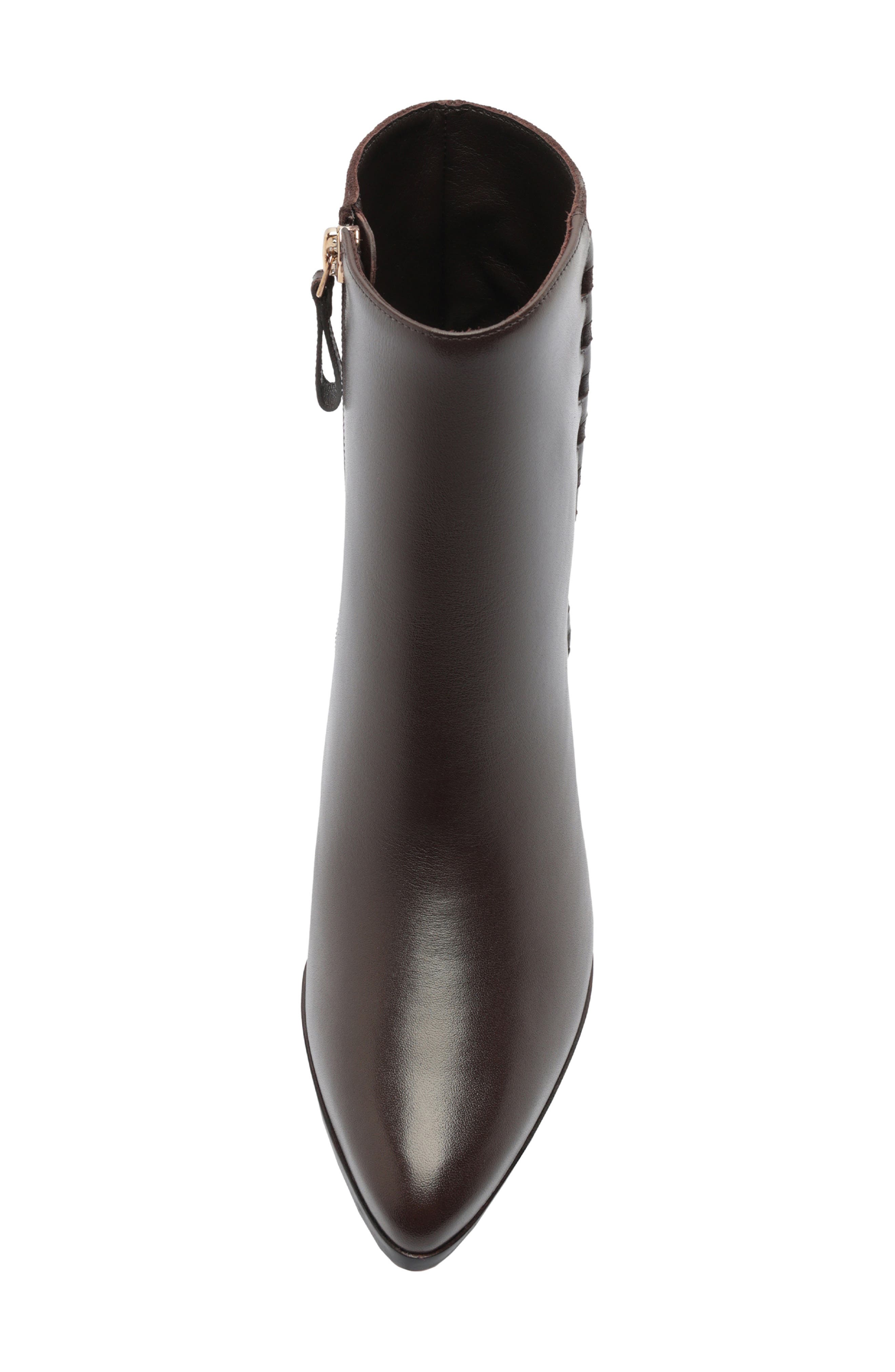 Jesse Leather Ankle Bootie, Alternate, color, DARK BROWN