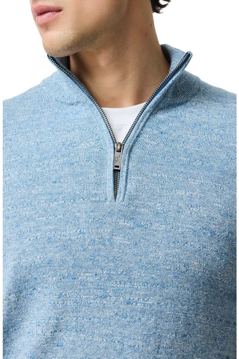 Fortrose Cotton Quarter Zip Sweater, Alternate, color, OCEAN