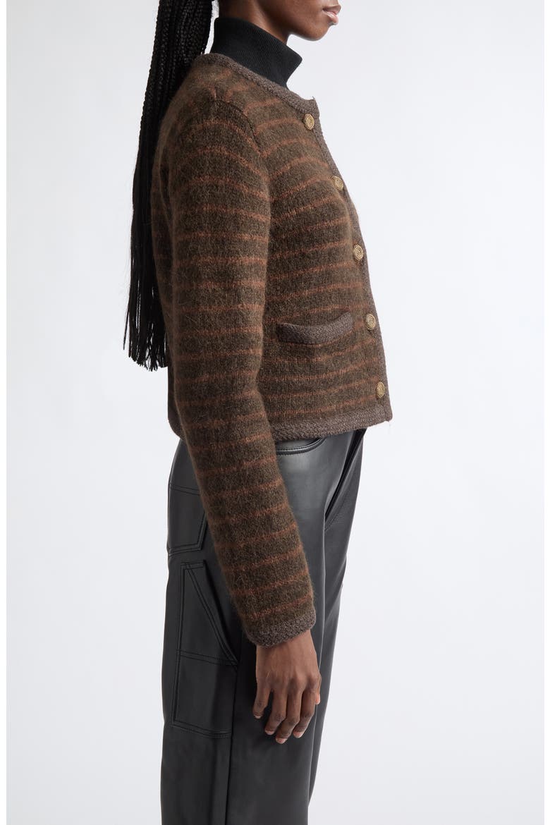 Mack Striped Alpaca Blend Jacket, Alternate, color, FUDGE
