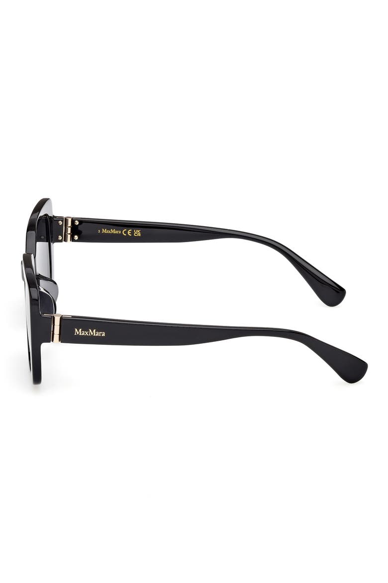 54mm Square Sunglasses, Alternate, color, SHINY BLACK / SMOKE
