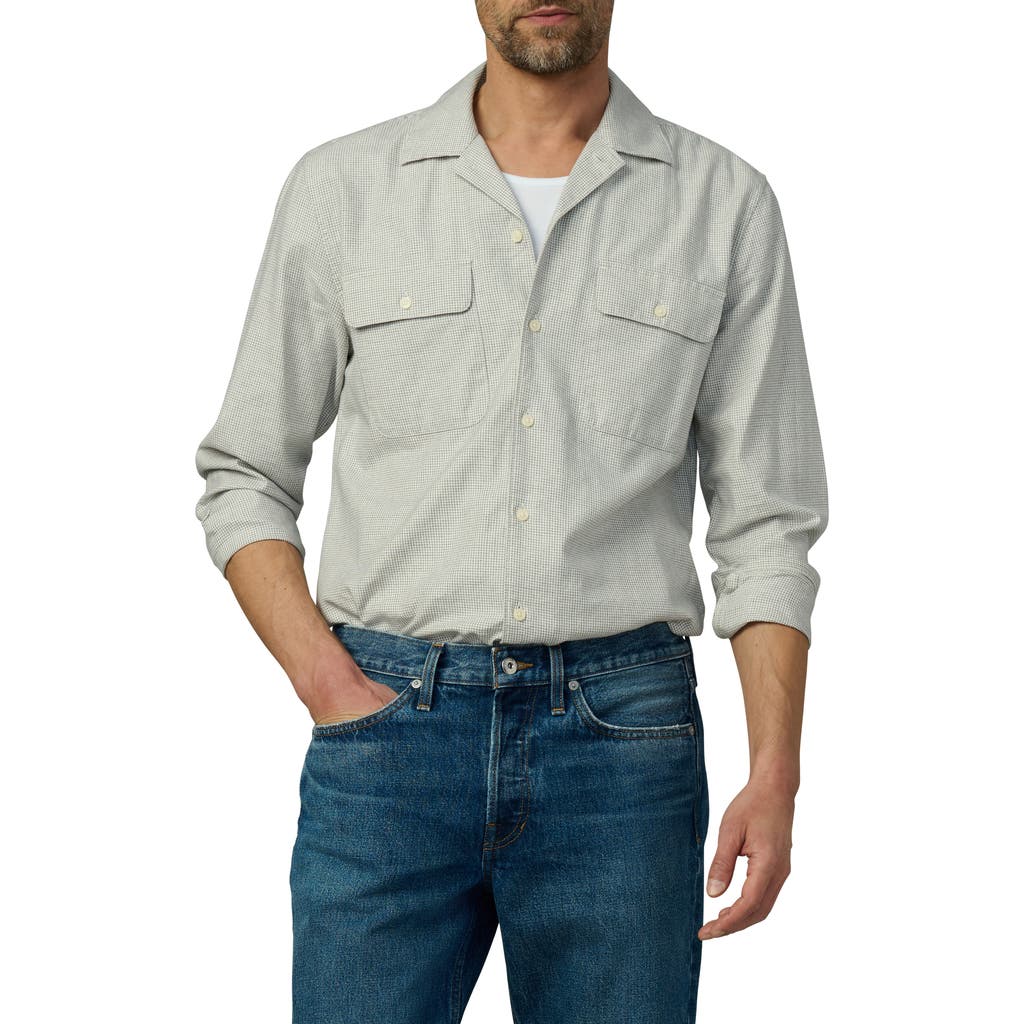 Joe's Writers Long Sleeve Camp Shirt In Navy Check