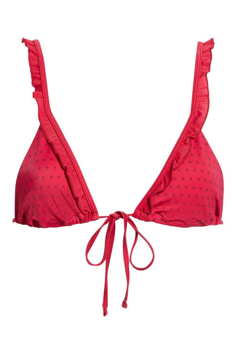 Leora Ruffle Triangle Bikini Top, Main, color, POLKA DOT