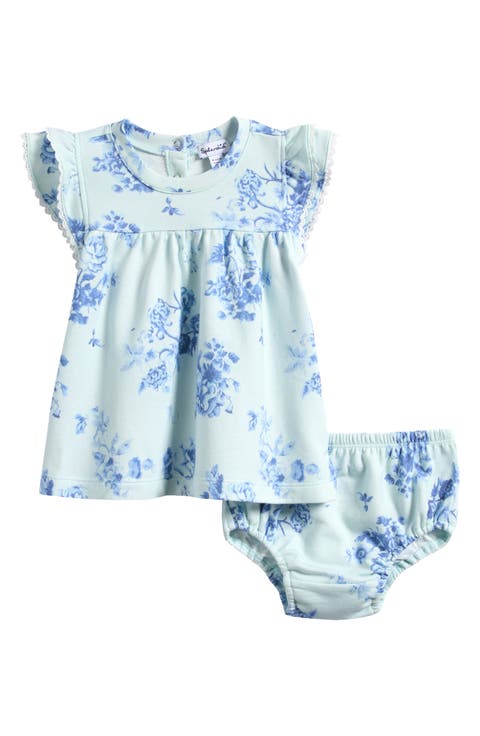 Bloom Floral Print Dress & Bloomers Set (Baby)