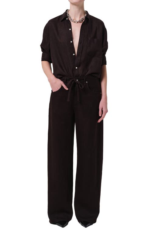 CITIZENS OF HUMANITY CITIZENS OF HUMANITY BRYNN DRAWSTRING WAIST WIDE LEG LINEN PANTS