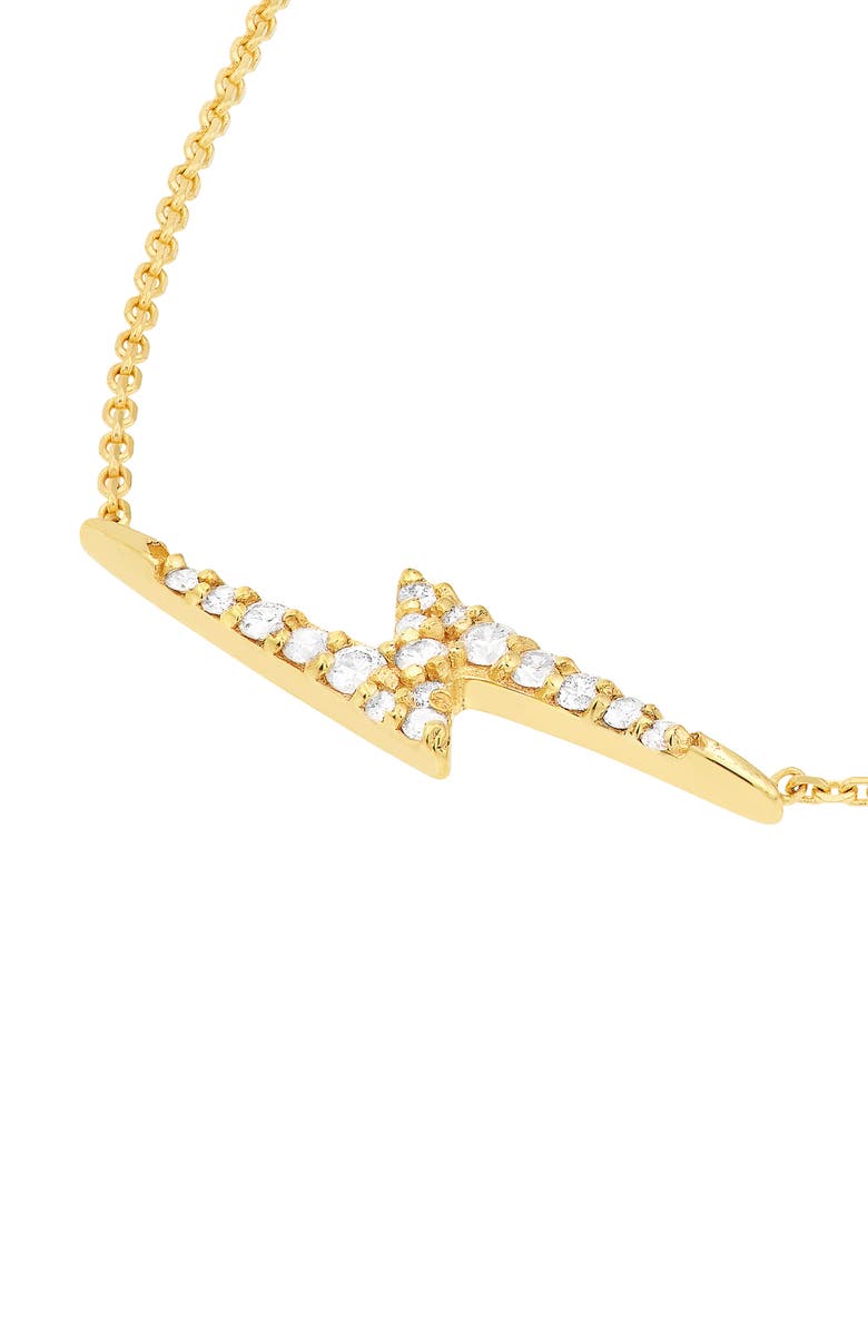 HAWLEY ST 14K Gold Pavé Diamond Lightning Bolt Pendant Necklace, Alternate, color, 