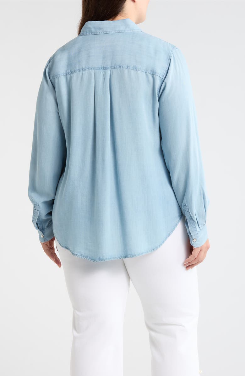 Liverpool Los Angeles Chambray Snap-Up Shirt, Alternate, color, Malibu Light