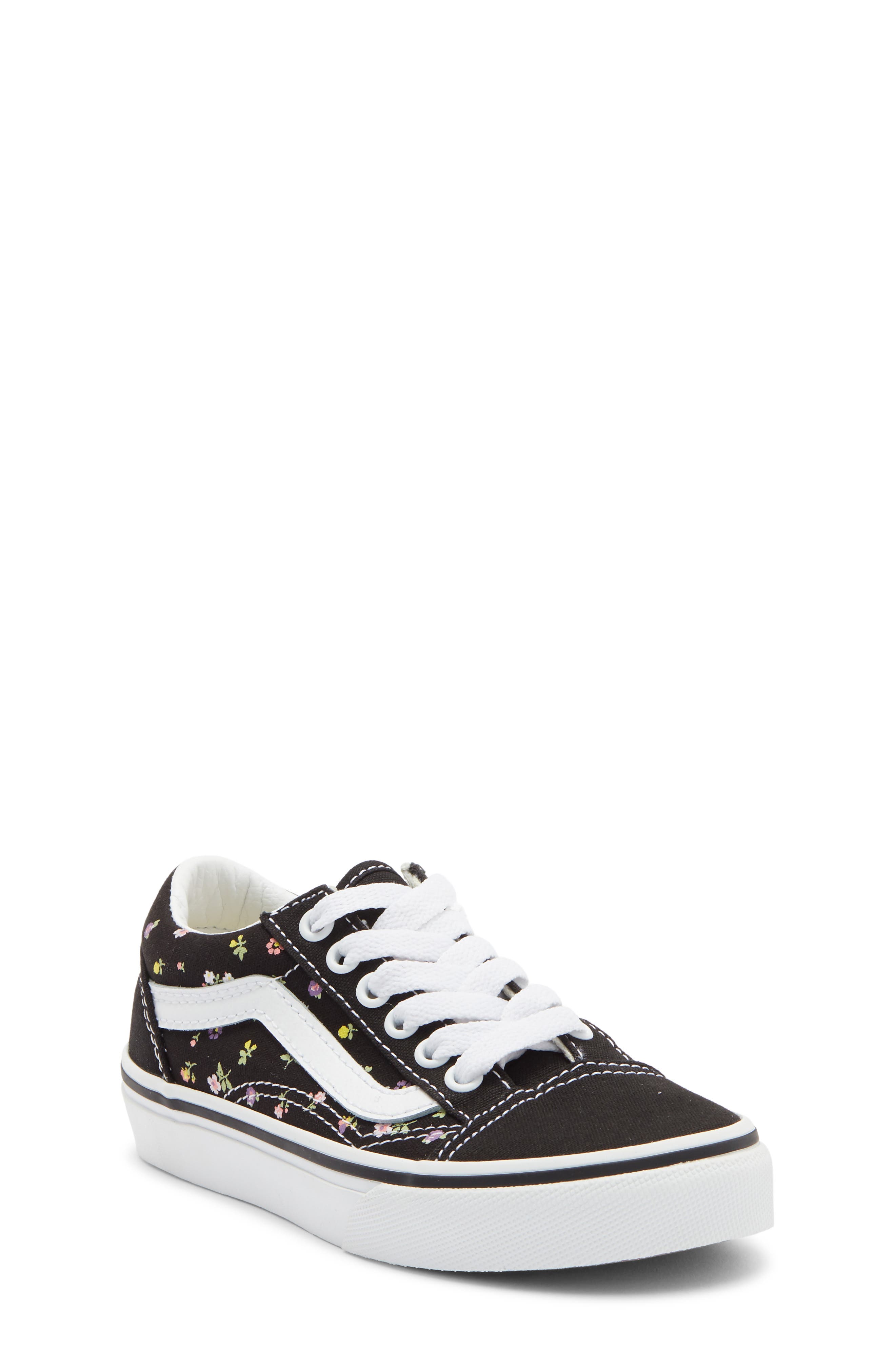 Kids' Old Skool Sneaker, Main, color, FLORAL BLACK/SUNSET BLUSH