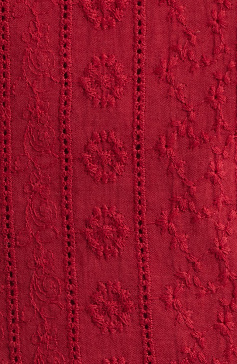 Princess Polly Cosie Pointelle Minidress, Alternate, color, Red