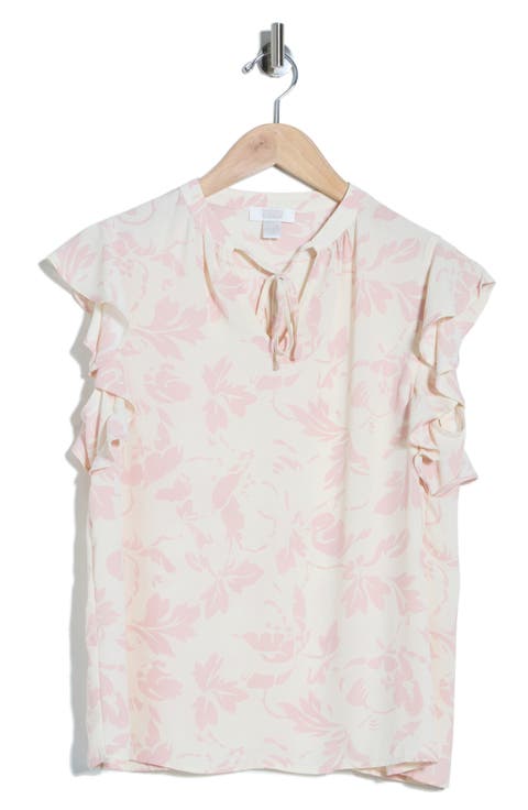 Ruffle Sleeve Tie Neck Top