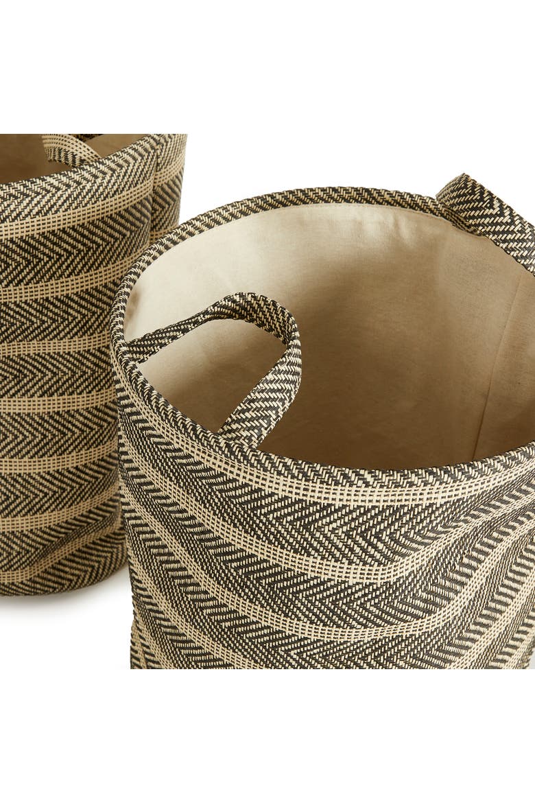 Marleigh Round Baskets Set of 2, Alternate, color, Black
