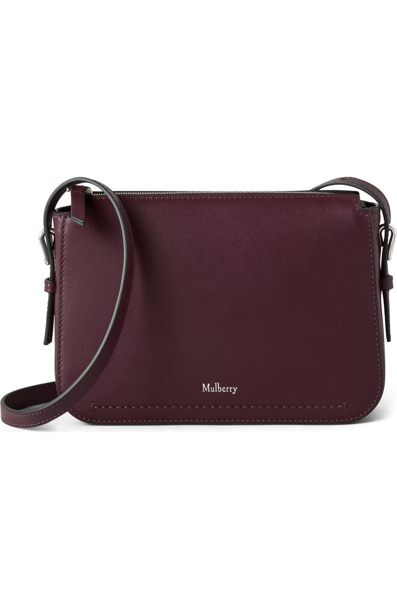 Mulberry Clovelly Leather Crossbody Bag, Main, color, Black Cherry