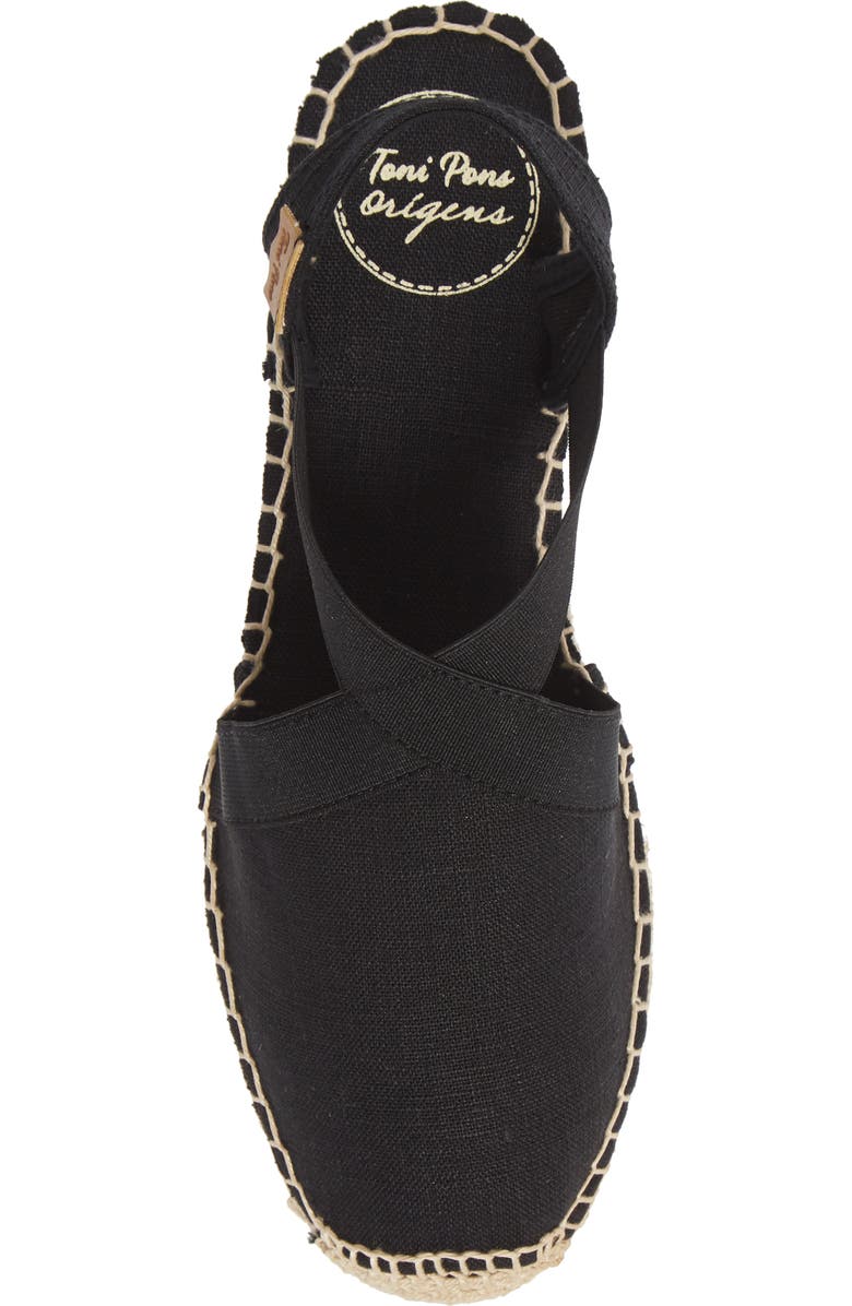 Toni Pons Verona Wedge Espadrille, Alternate, color, Black Fabric