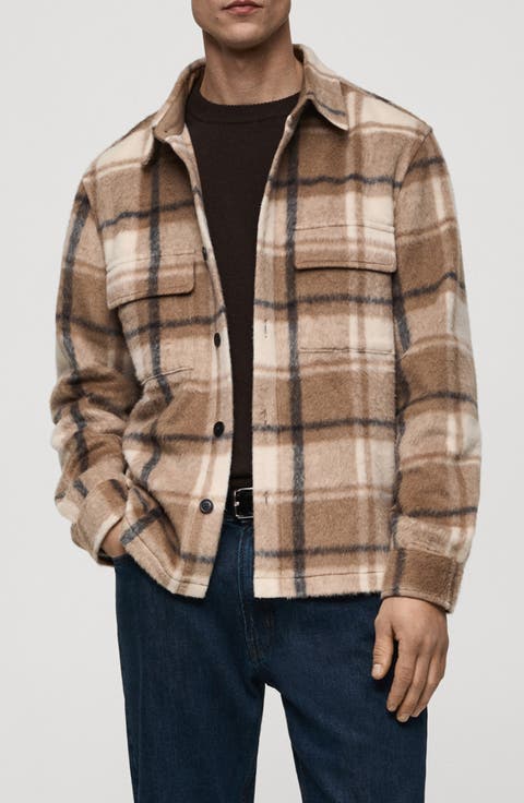 Textured Check Flannel Overshirt