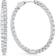 Bliss Diamond 6.50Ct Diamond Hoops 14k Gold Women's Lab Grown Earrings 40mm Tall