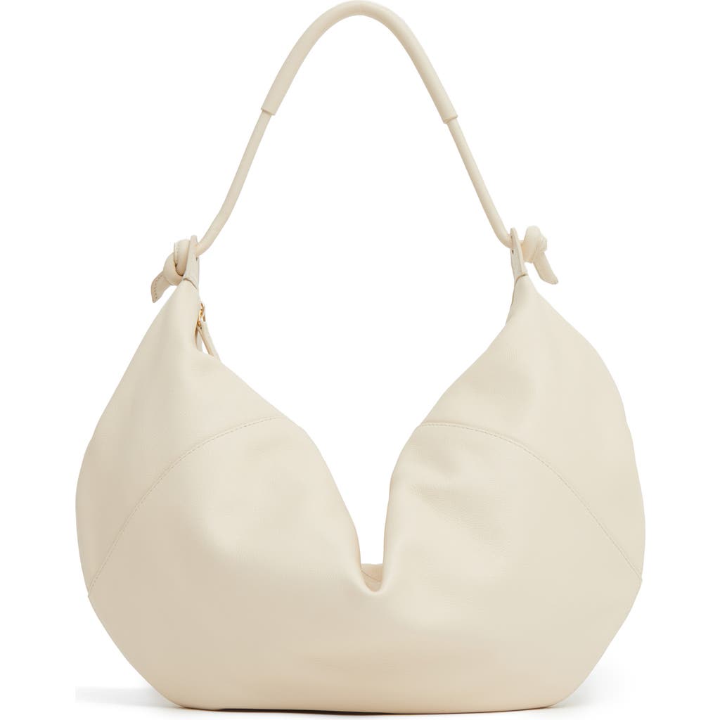 Mansur Gavriel Fortuna Leather Hobo Bag In Jasmine