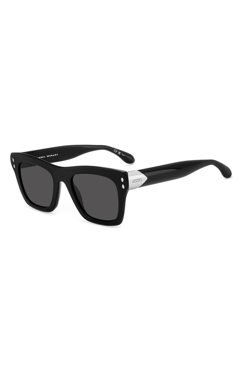 Isabel Marant 51mm Rectangular Sunglasses, Alternate, color, Black/ Grey