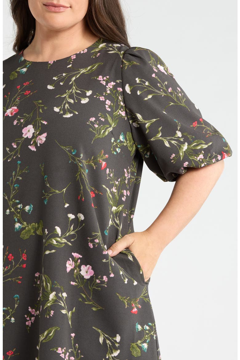 Morrigan Bubble Sleeve Shift Dress, Alternate, color, GREEN-MULTI