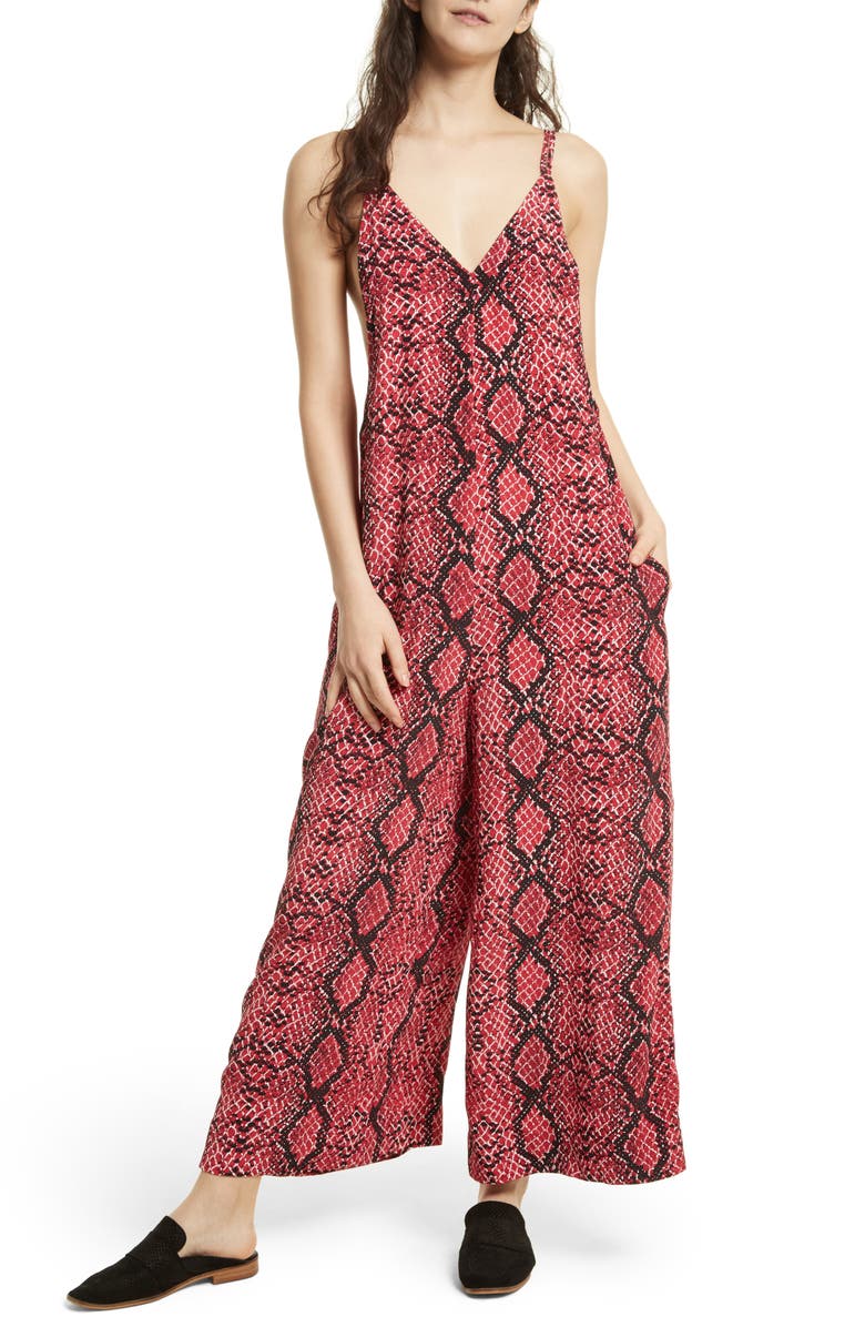 Free People Snake Print Jumpsuit, Main, color,