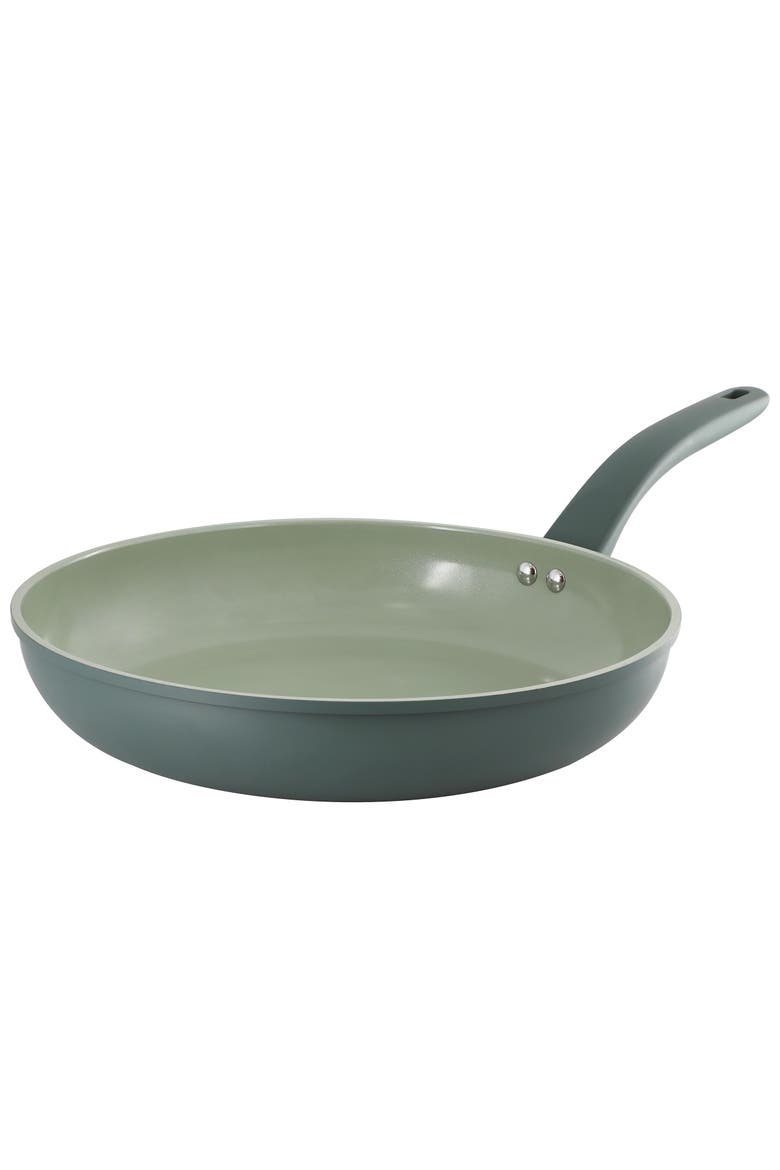 12 Inch Ceramic Nonstick Frying Pan in Evergreen, Main, color, Green