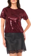 Vince Camuto Sequin Short Sleeve Top