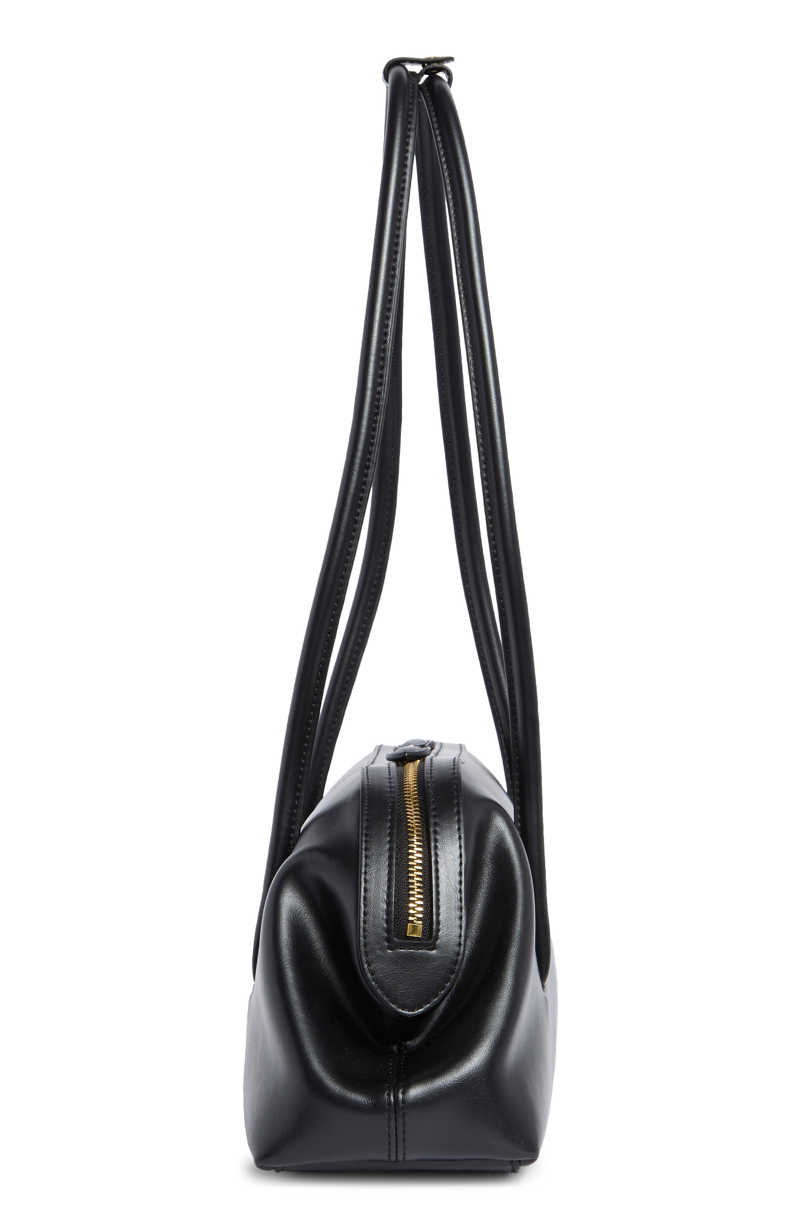 Aveline Faux Leather Shoulder Bag, Alternate, color, BLACK