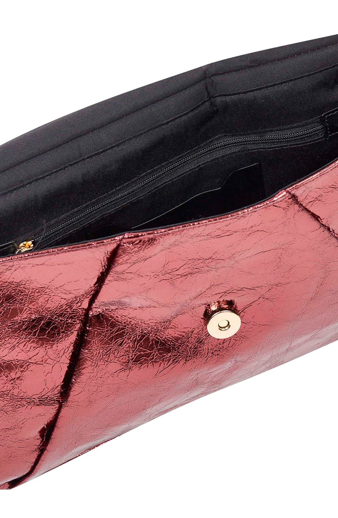 Metallic Tassel Envelope Clutch, Alternate, color, BURGUNDY