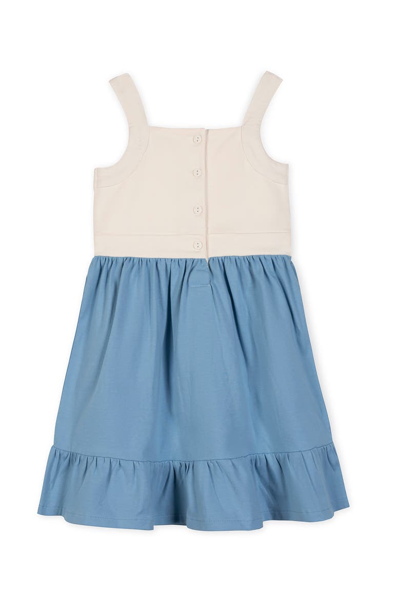 Hope & Henry Kids' Organic Knit Tank Sundress with Flounce, Alternate, color, Bluebell And Natural