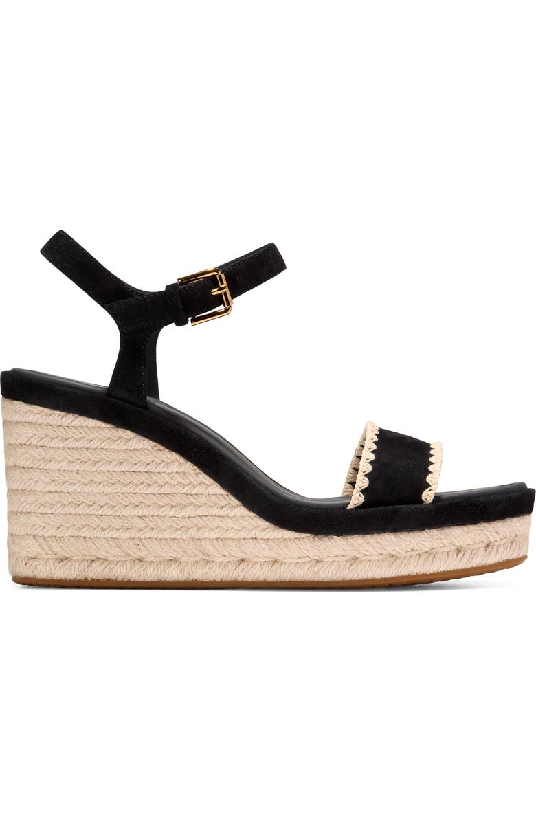 Cole Haan Asbury Cloudfeel Espadrille Wedge, Alternate, color, Black Suede / Natural Raffia