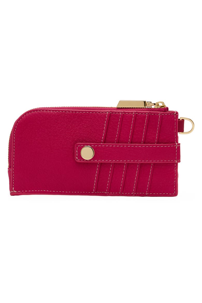 210 East Leather Card Case, Alternate, color, CALYPSO PEBBLE/ GOLD