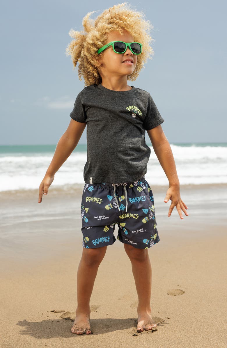 Boardies Kids' No Pain No Gain Organic Cotton Blend Graphic T-Shirt, Alternate, color, Stonewash Grey