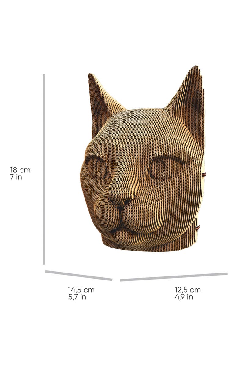 Cartonic 3D Cardboard Sculpture Puzzle, Alternate, color, Cat