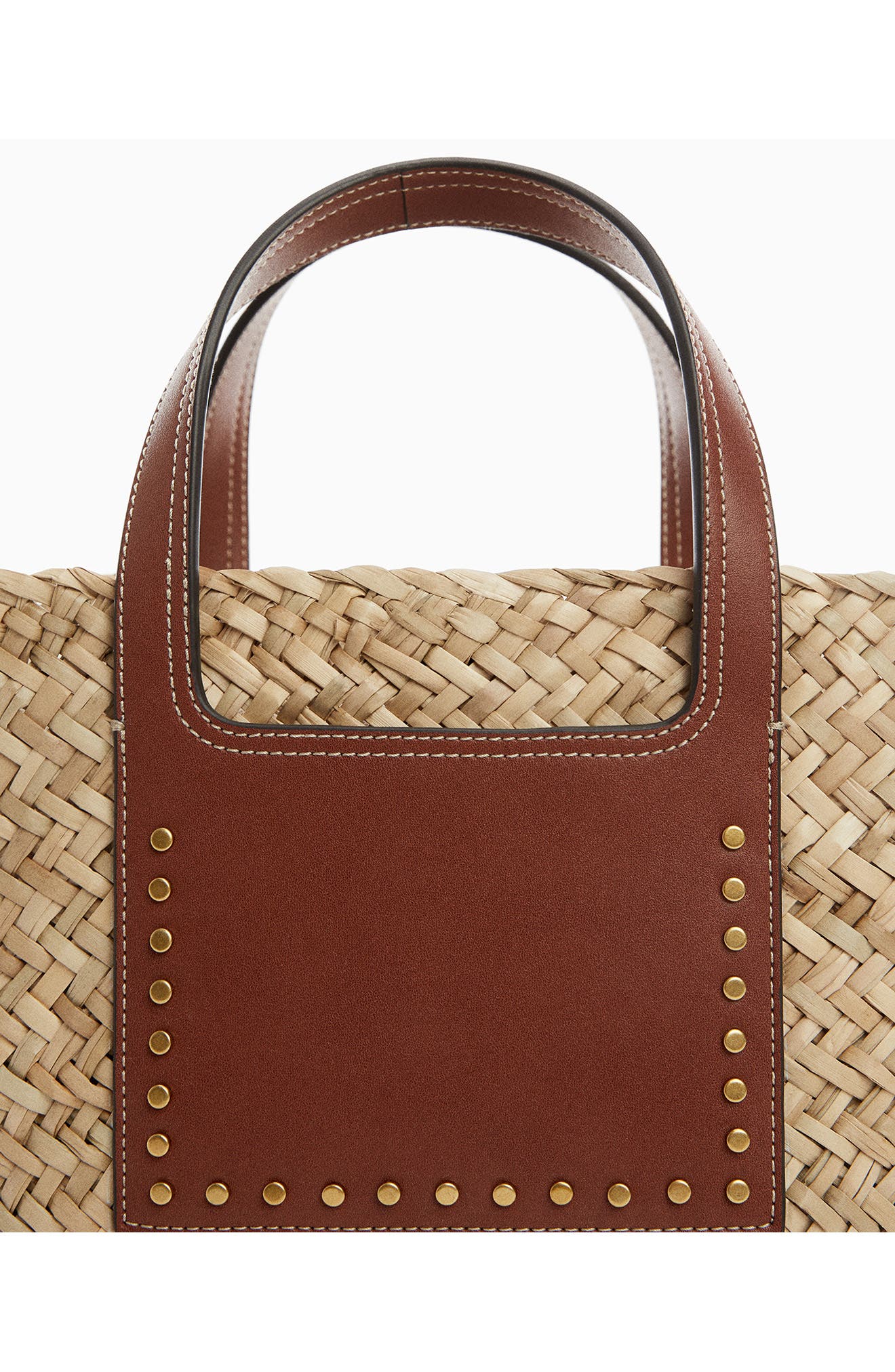 MANGO Taormina Straw Convertible Tote, Alternate, color, 
