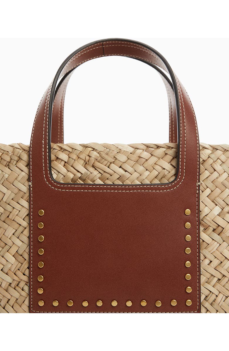 MANGO Taormina Straw Convertible Tote, Alternate, color,