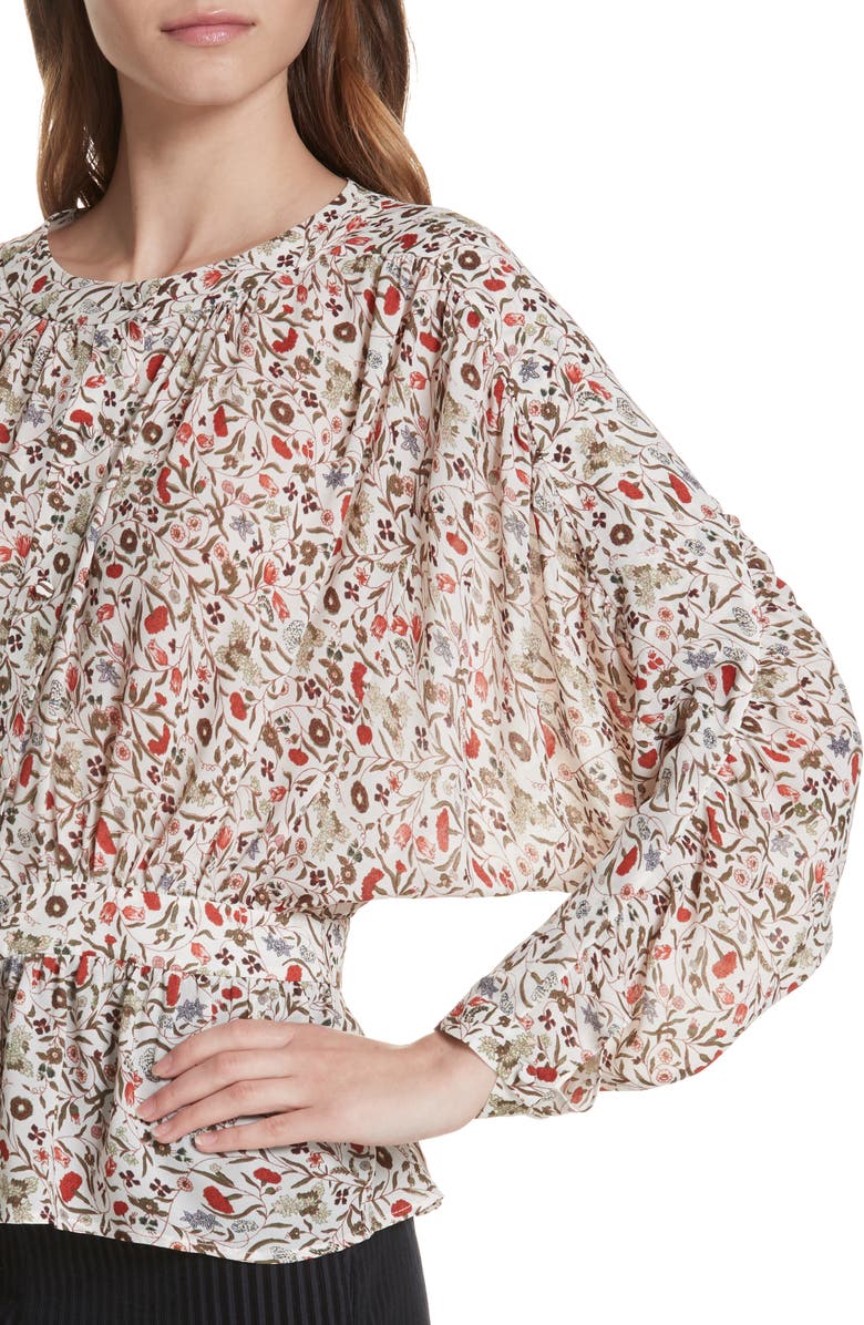 FRAME Floral Print Silk Blouse | Nordstromrack