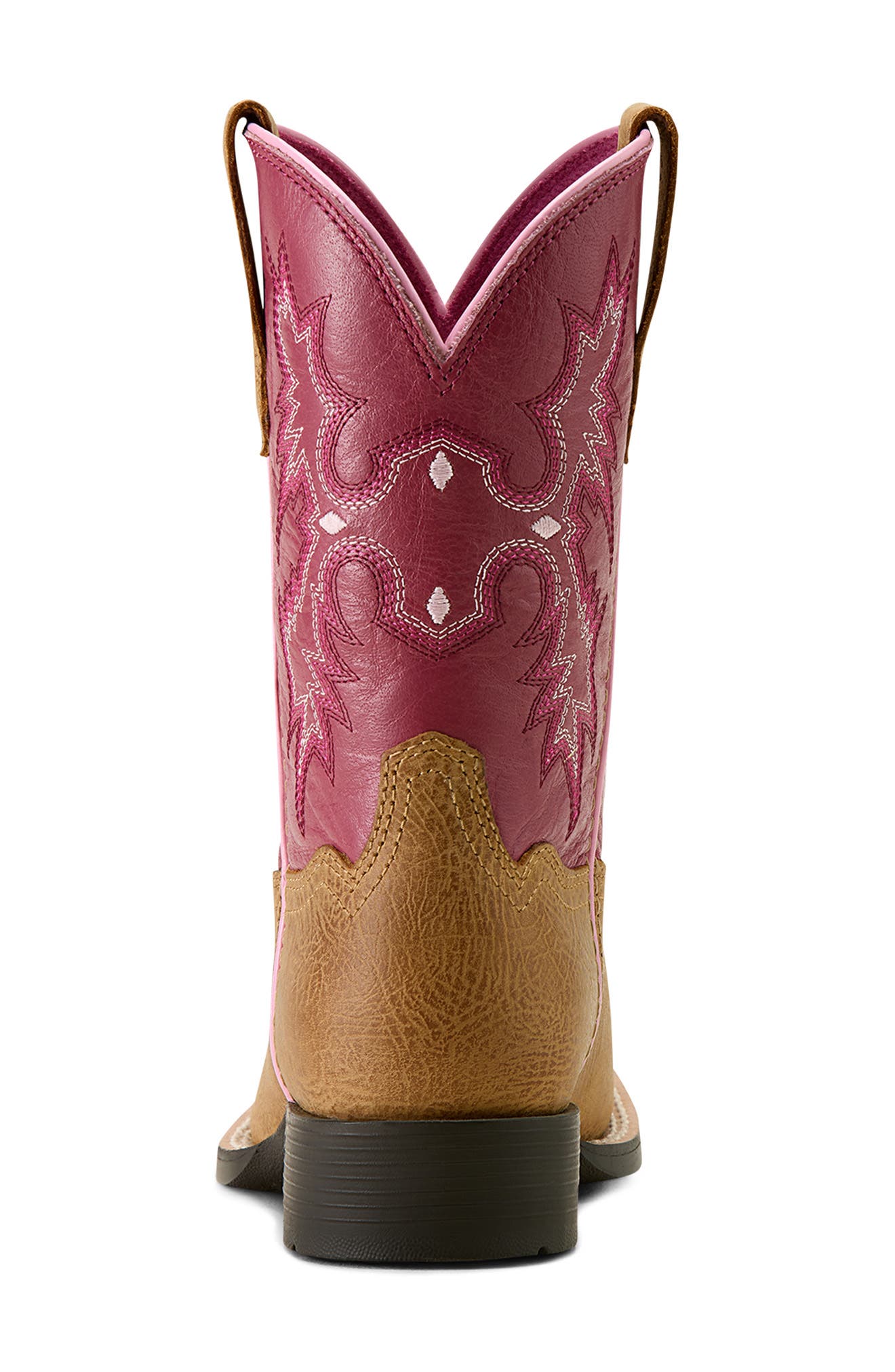 Ariat Kids' Tombstone Wide Square Toe Western Boot, Alternate, color, Cottage/ Rosebud