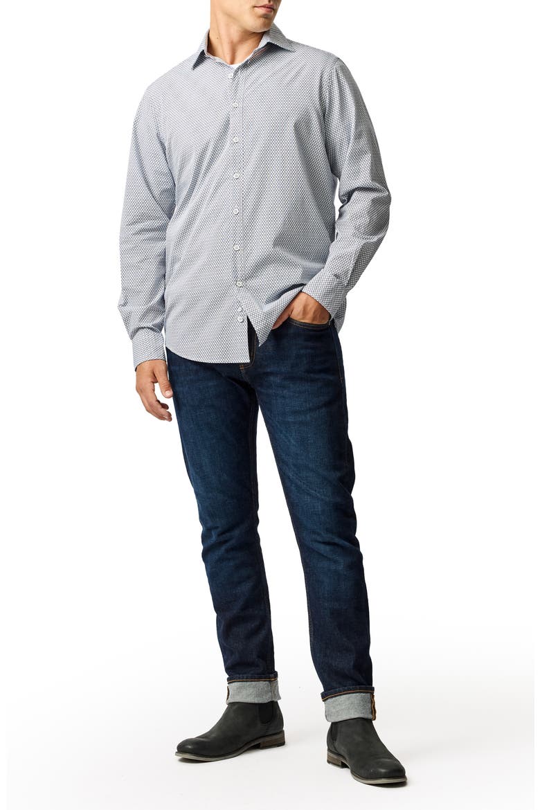 Wiltshire Original Fit Microprint Organic Cotton Button-Up Shirt, Alternate, color, PORCELAIN