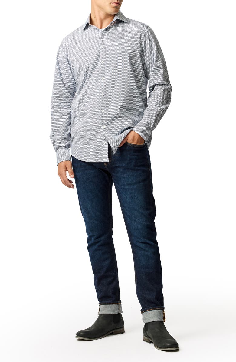 Rodd & Gunn Wiltshire Original Fit Microprint Organic Cotton Button-Up Shirt, Alternate, color, Porcelain