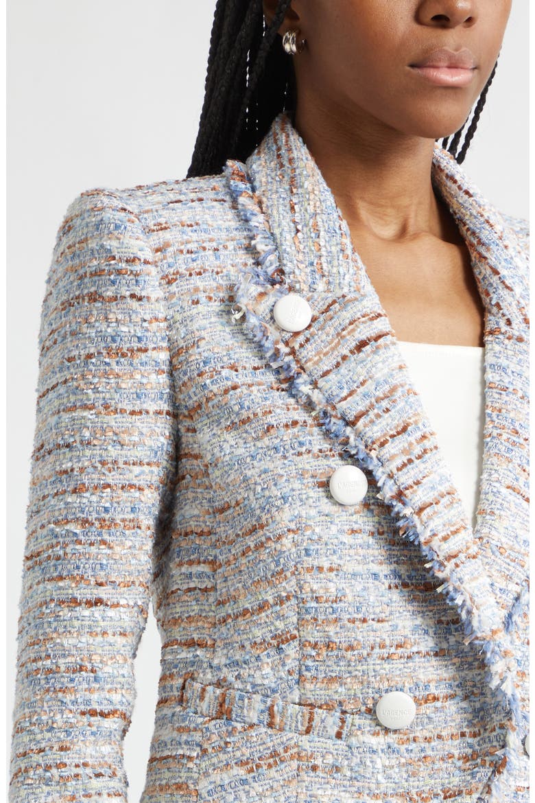 Marv Boxy Tweed Jacket, Alternate, color, BLUE/ BEIGE TWEED