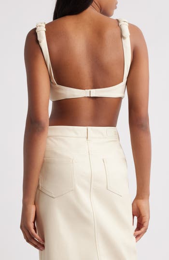 Faux Leather Bra Top