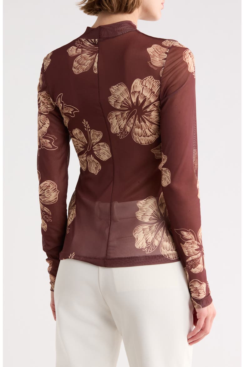 Second Skin Long Sleeve Mock Neck Top, Alternate, color, GRUMARI