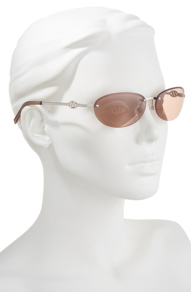Le Specs Slinky 62mm Oval Sunglasses, Alternate, color, Silver