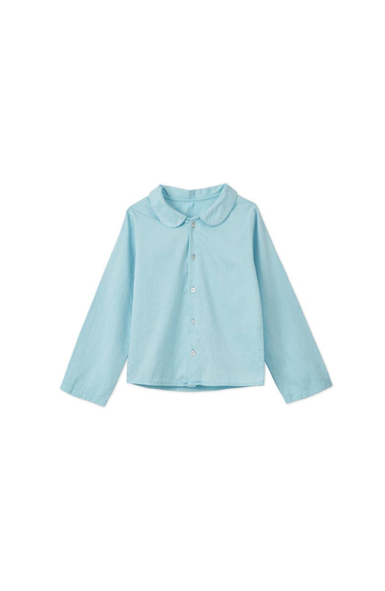 Vild House of Little LS Organic Cotton Woven Peter Pan Collared Shirt, Main, color, Sky Blue