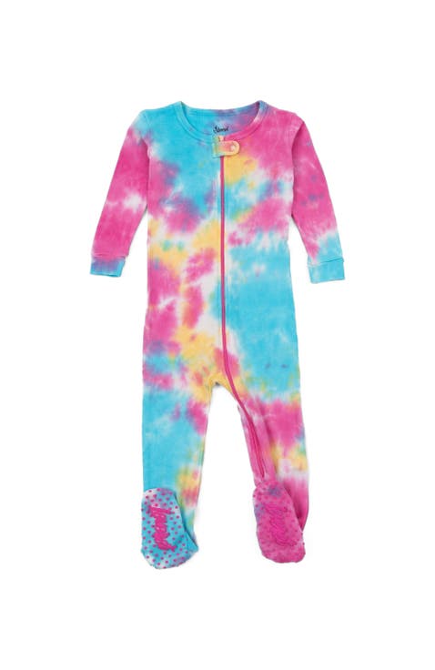 Footed Tie Dye Cotton Matching Family Pajamas (Baby)