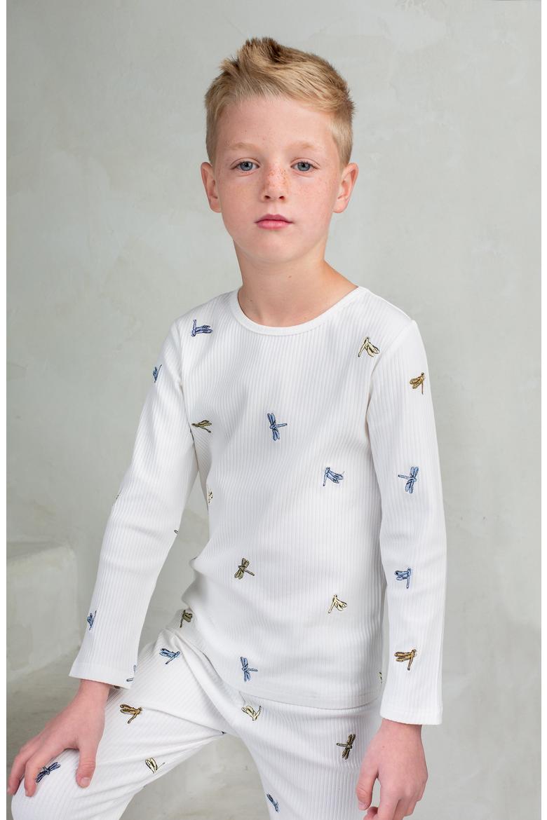 Pastel Dragonflies Loungewear Set, Alternate, color, White