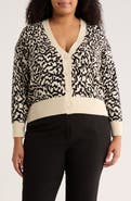 T Tahari V-Neck Double Knit Cardigan