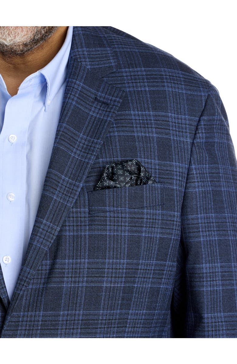 Oak Hill by DXL Big & Tall Denim Plaid Sport Coat, Alternate, color, Blue