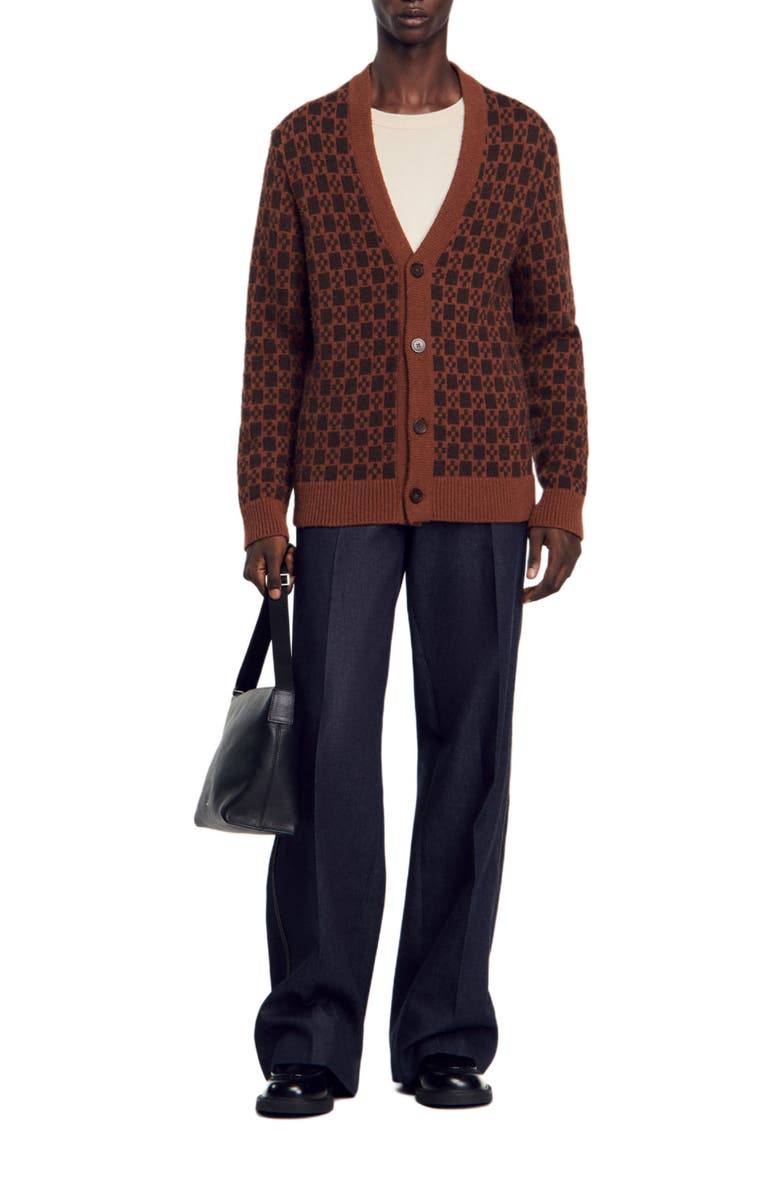 SANDRO Jacquard square cross pattern, Alternate, color, 