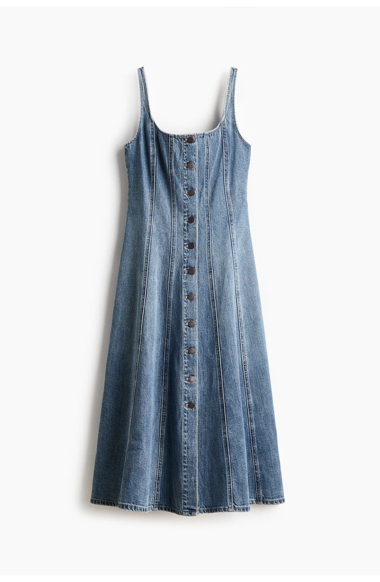 H&M Button-front Denim Dress, Main, color, Light Denim Blue